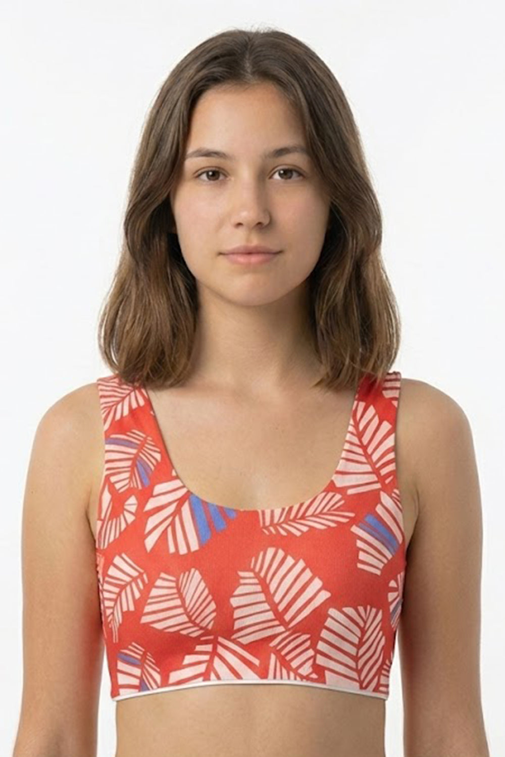 Teen Girls’ Printed Padded Sport Bra – Seamless, Removable-Pad Comfort, Medium Coverage - 3166