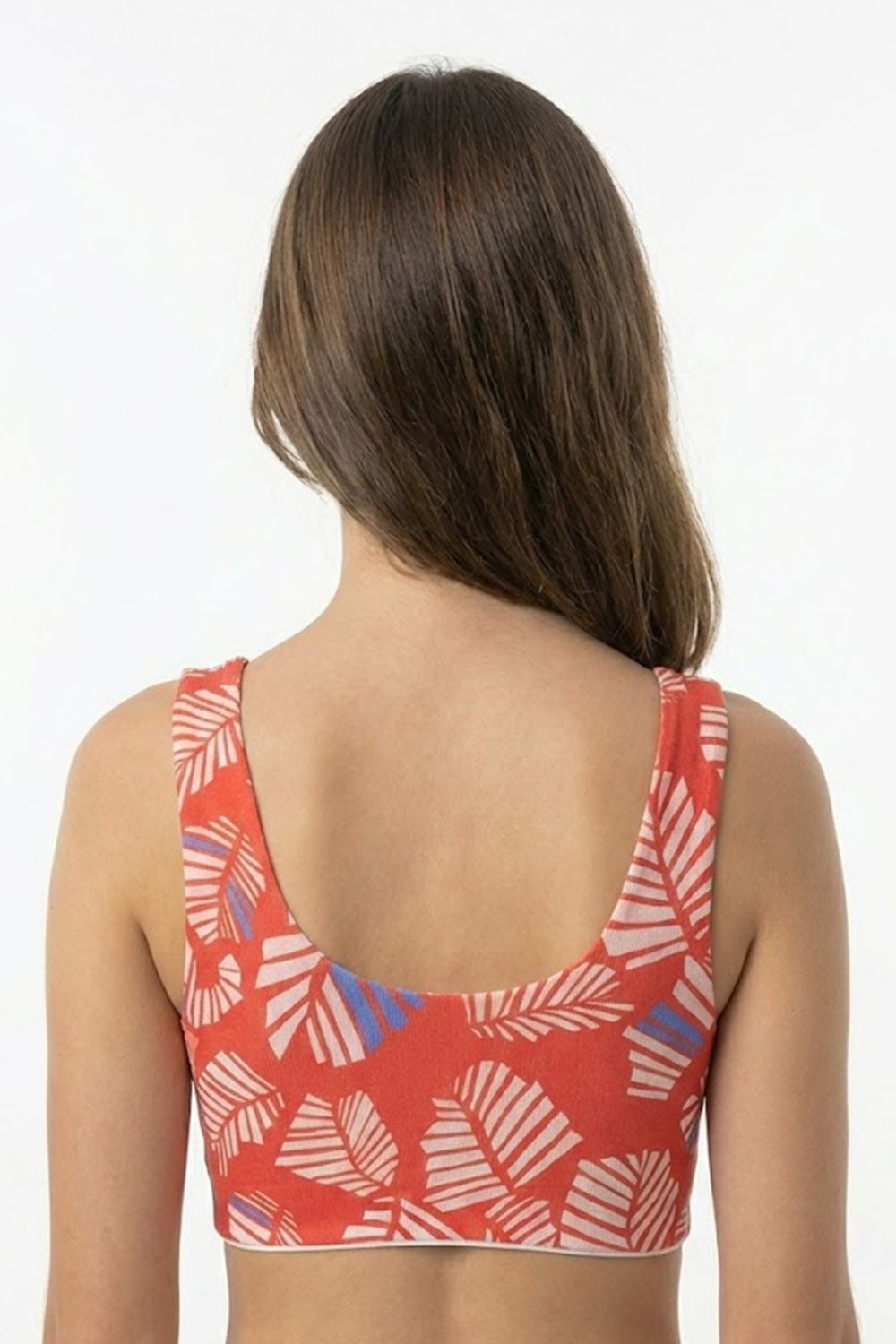 Teen Girls’ Printed Padded Sport Bra – Seamless, Removable-Pad Comfort, Medium Coverage - 3166