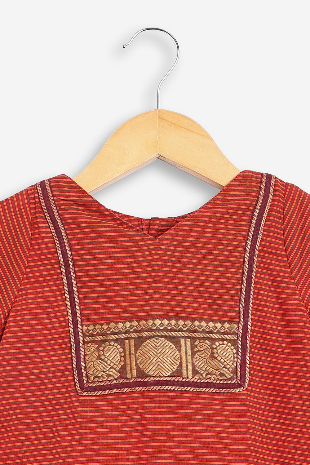Chittythali Girls Handloom Kanchi Cotton Pavadai Set | Traditional Cotton Top & Skirt Set for Girls | Ethnic Wear | Temple, Festive, Wedding & Occasion Wear - PS17