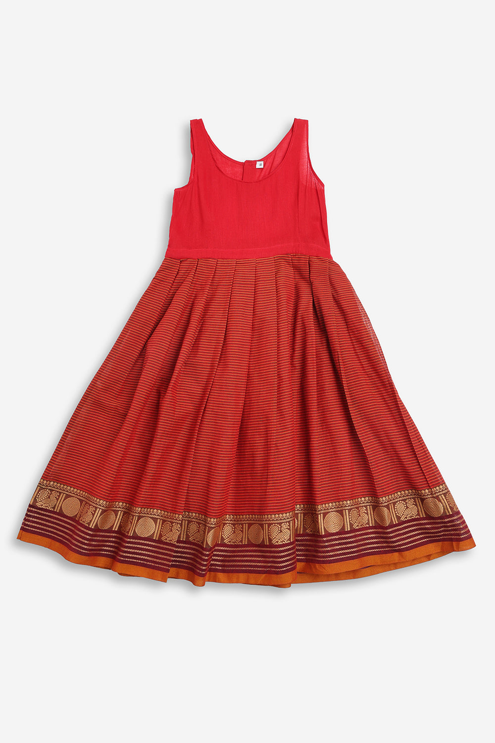 Chittythali Girls Handloom Kanchi Cotton Pavadai Set | Traditional Cotton Top & Skirt Set for Girls | Ethnic Wear | Temple, Festive, Wedding & Occasion Wear - PS17