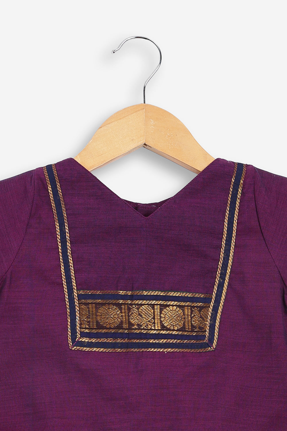 Chittythali Girls Handloom Kanchi Cotton Pavadai Set | Traditional Cotton Top & Skirt Set for Girls | Ethnic Wear | Temple, Festive, Wedding & Occasion Wear - PS17