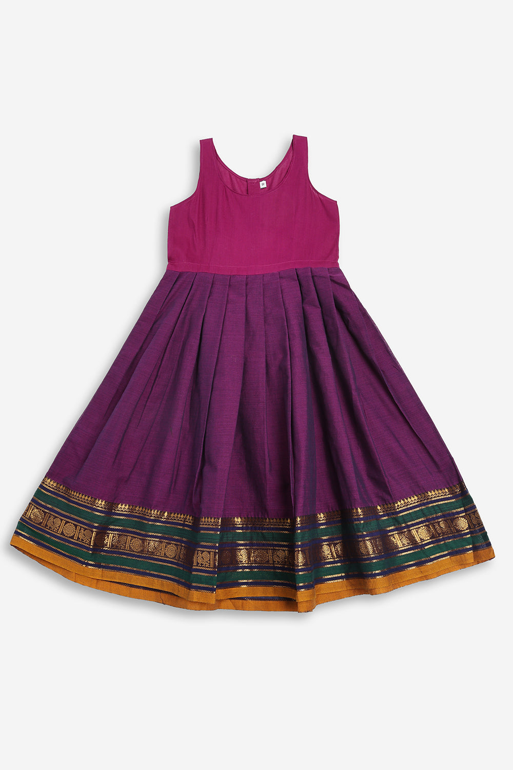Chittythali Girls Handloom Kanchi Cotton Pavadai Set | Traditional Cotton Top & Skirt Set for Girls | Ethnic Wear | Temple, Festive, Wedding & Occasion Wear - PS17