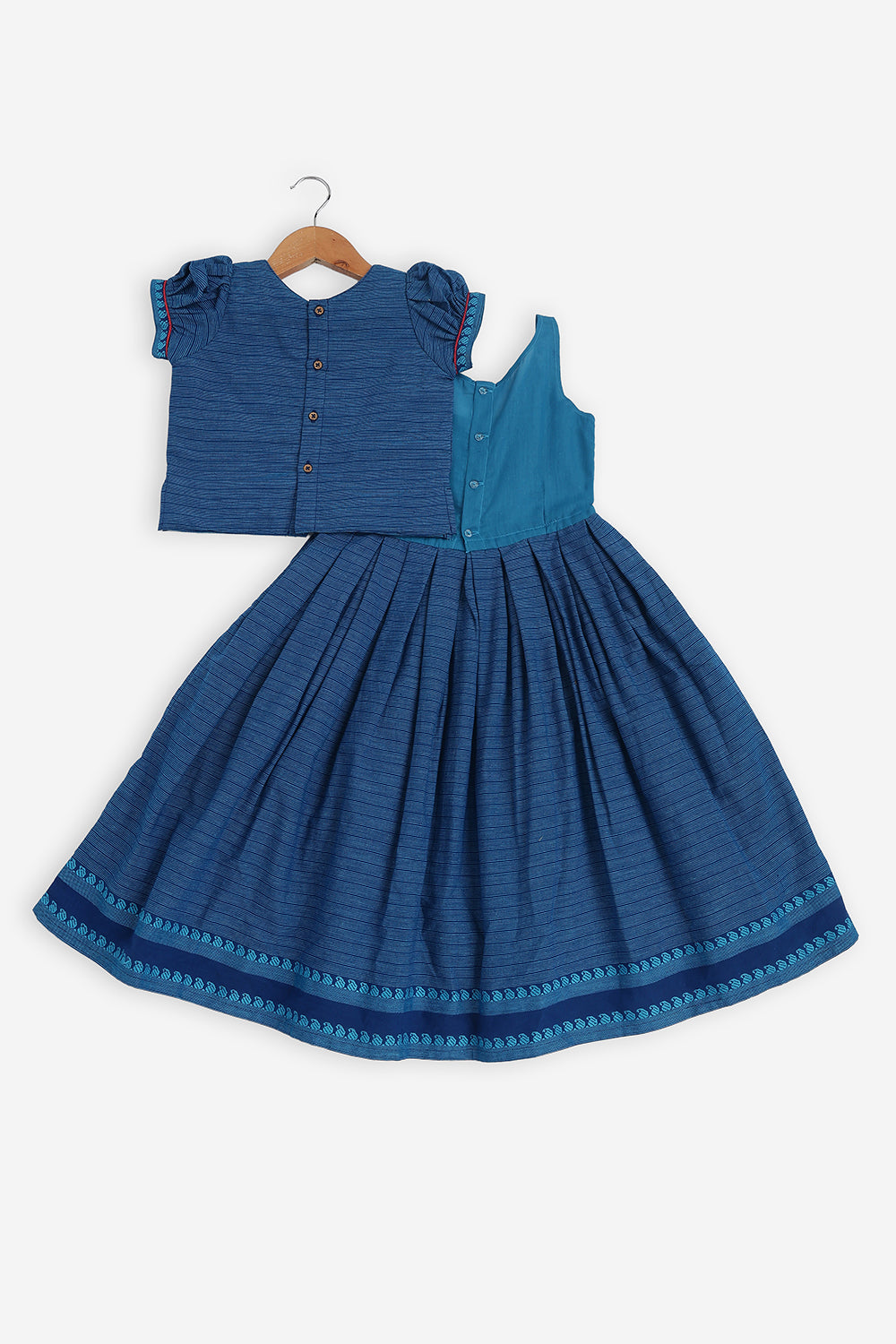 Chittythali Girls Cotton Blend Pavadai Set with Kali Skirt | Traditional Ethnic Wear & Festive Wear for Girls - PS88