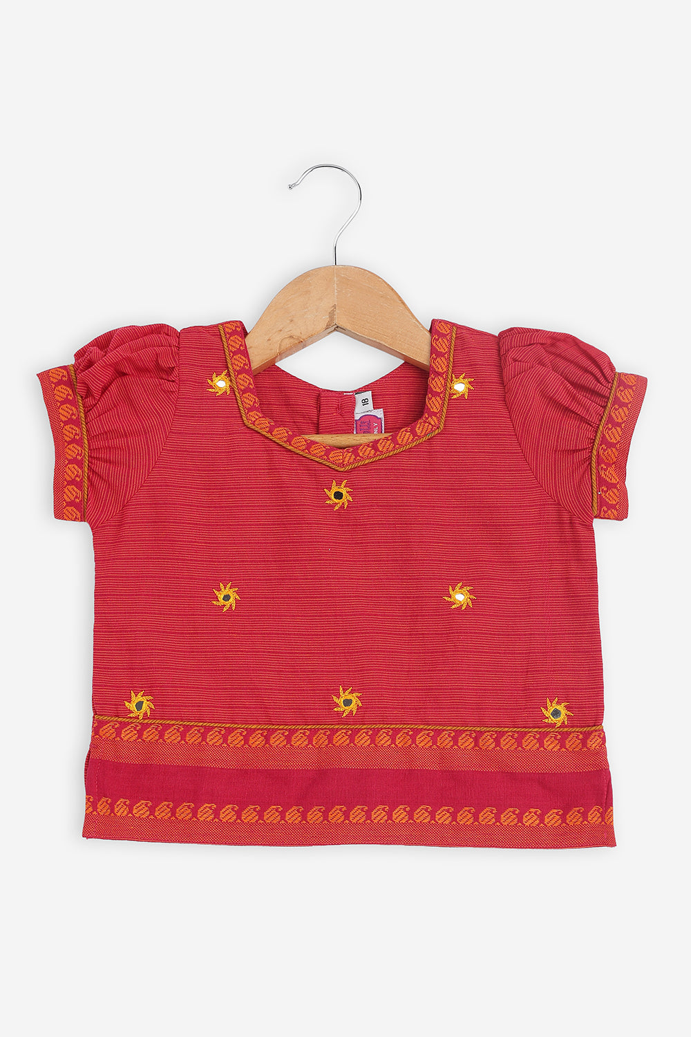 Chittythali Girls Cotton Blend Pavadai Set with Kali Skirt | Traditional Ethnic Wear & Festive Wear for Girls - PS88