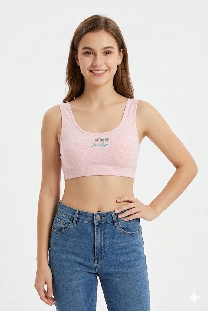 Seamless Modal Sports Bra for Teen Girls & Women – Non Wired Non Padded Beginner Training Bra | Sweat Absorbent Everyday Comfort Bra - 0751