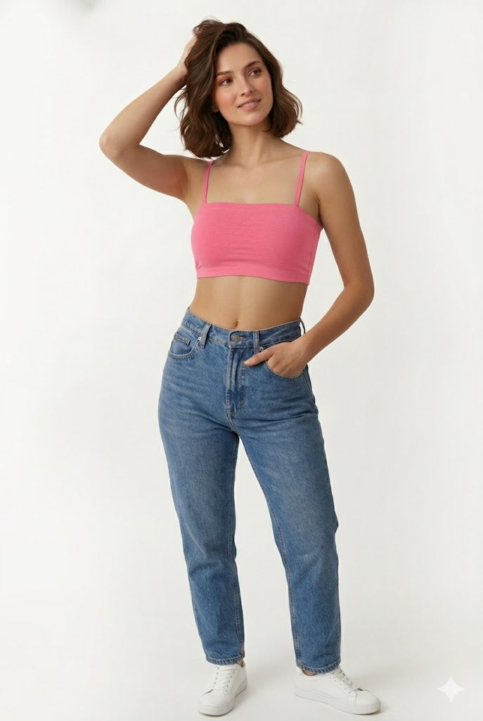 Women’s Padded Sport Bra | Medium Coverage, Spaghetti-Strap Comfort – Pull-On Style - 8881