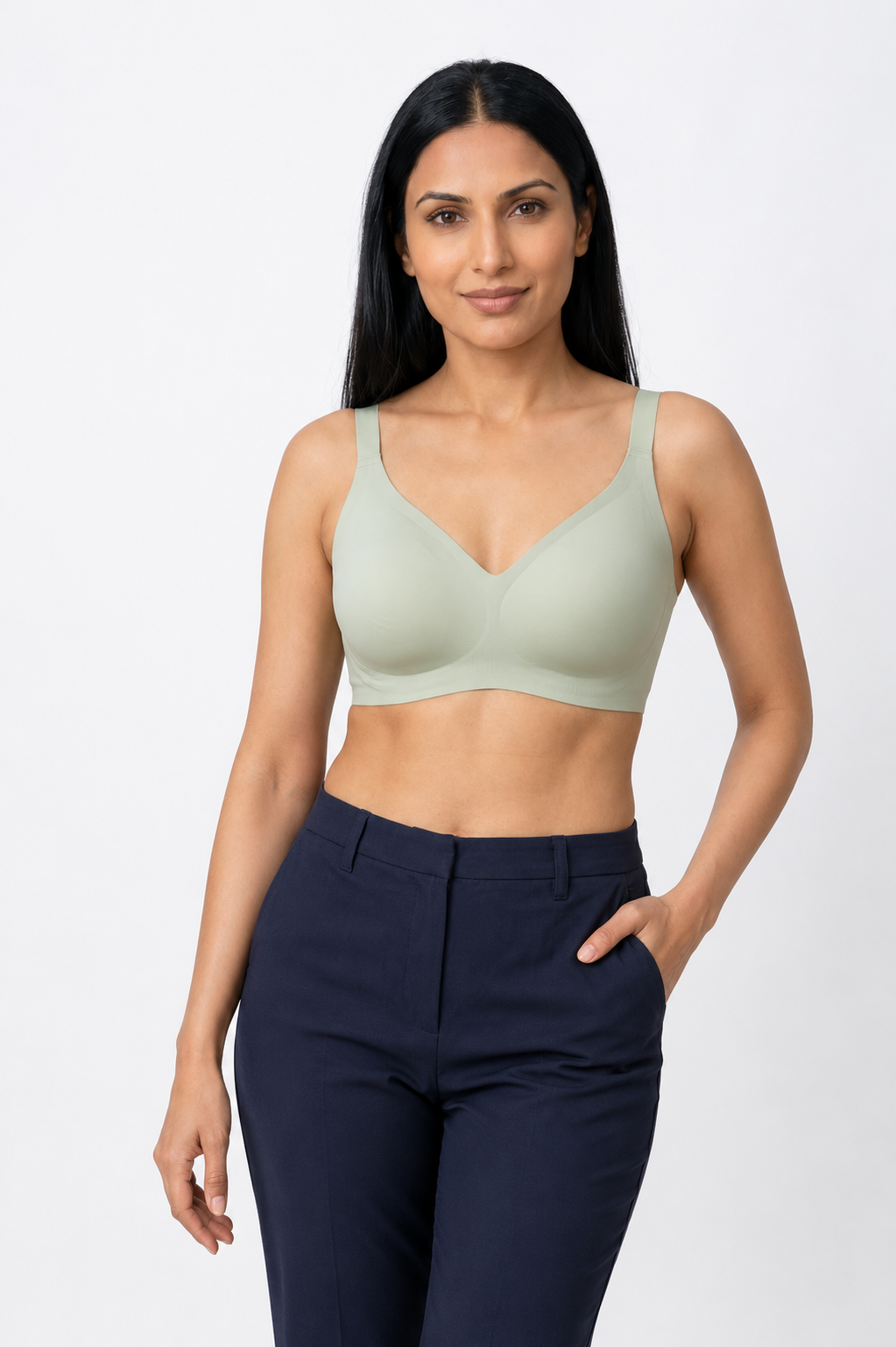 Women's Seamless Lightly Padded Full Coverage Plus Size Bra | Non-Wired Modal T-Shirt Bra with Broad Straps | Everyday Comfort Bra for Women - 807