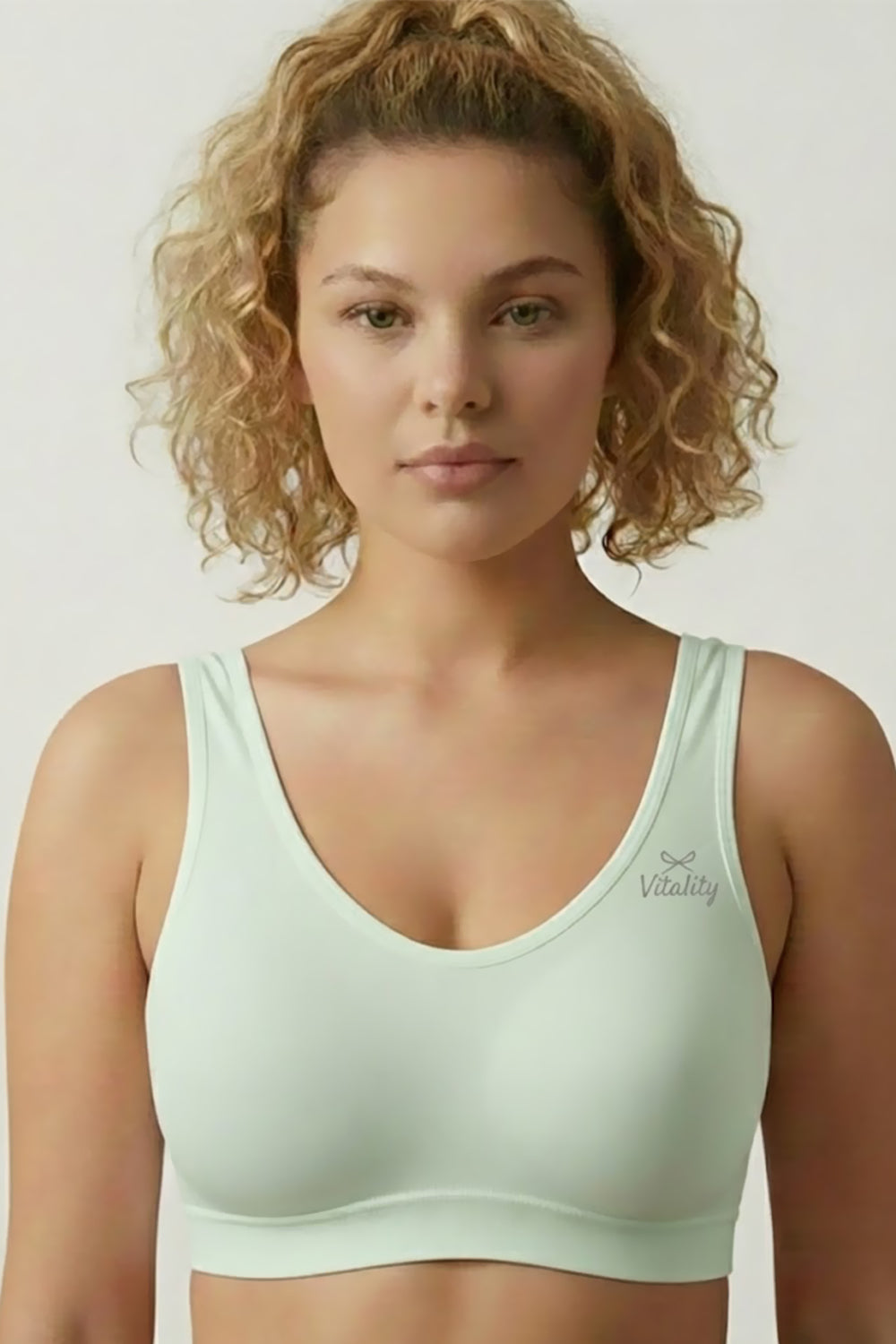 Teen Girls’ Printed Padded Sport Bra – Medium-Coverage, Sweat-Absorbent & Seamless Comfort - 730