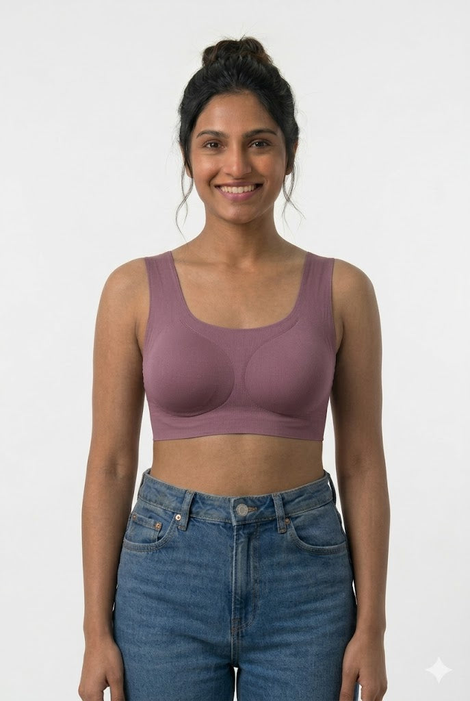 Seamless Padded Bra for Women & Teens – Full Coverage Wire-Free Modal Bra | Soft Everyday Comfort Bra - 51