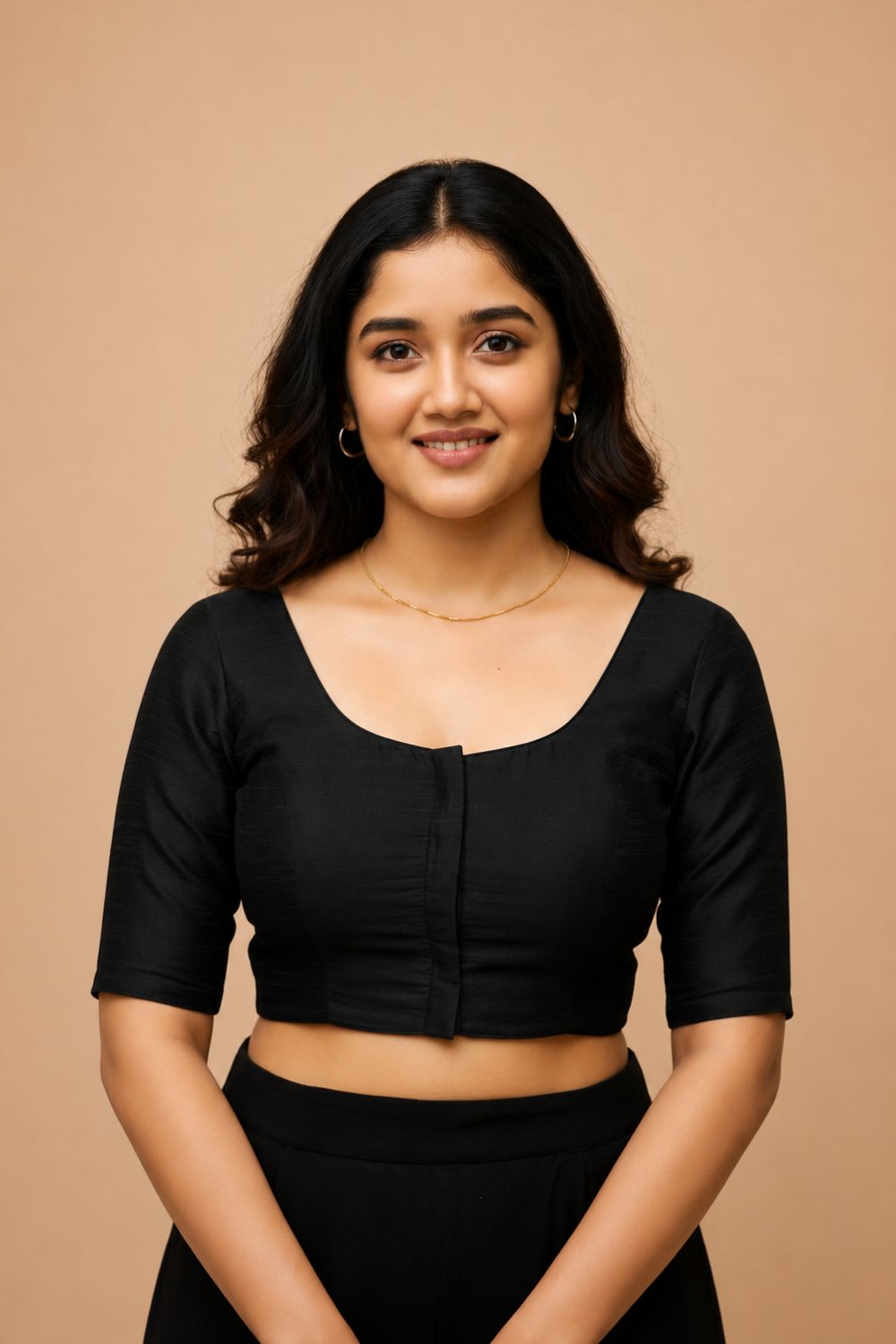 Women's Padded Art Silk Saree Blouse | Readymade Round Neck Elbow Sleeve Blouse for Women | Designer Ethnic Blouse for Sarees - R124