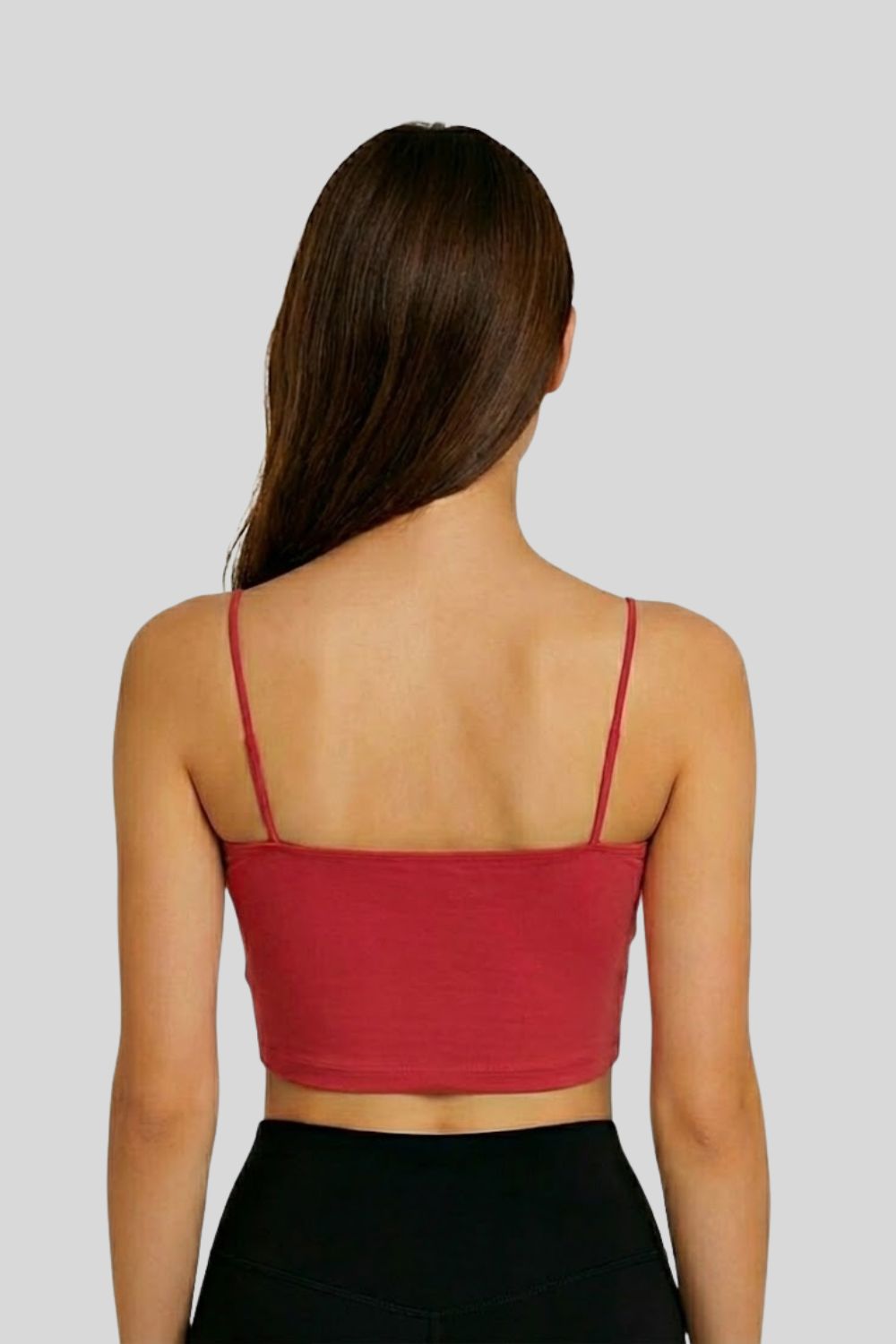 Teen Girls’ Full-Coverage Sport Padded Bra – Seamless Crop-Slip Design with Spaghetti Straps & Soft Fit - 1888