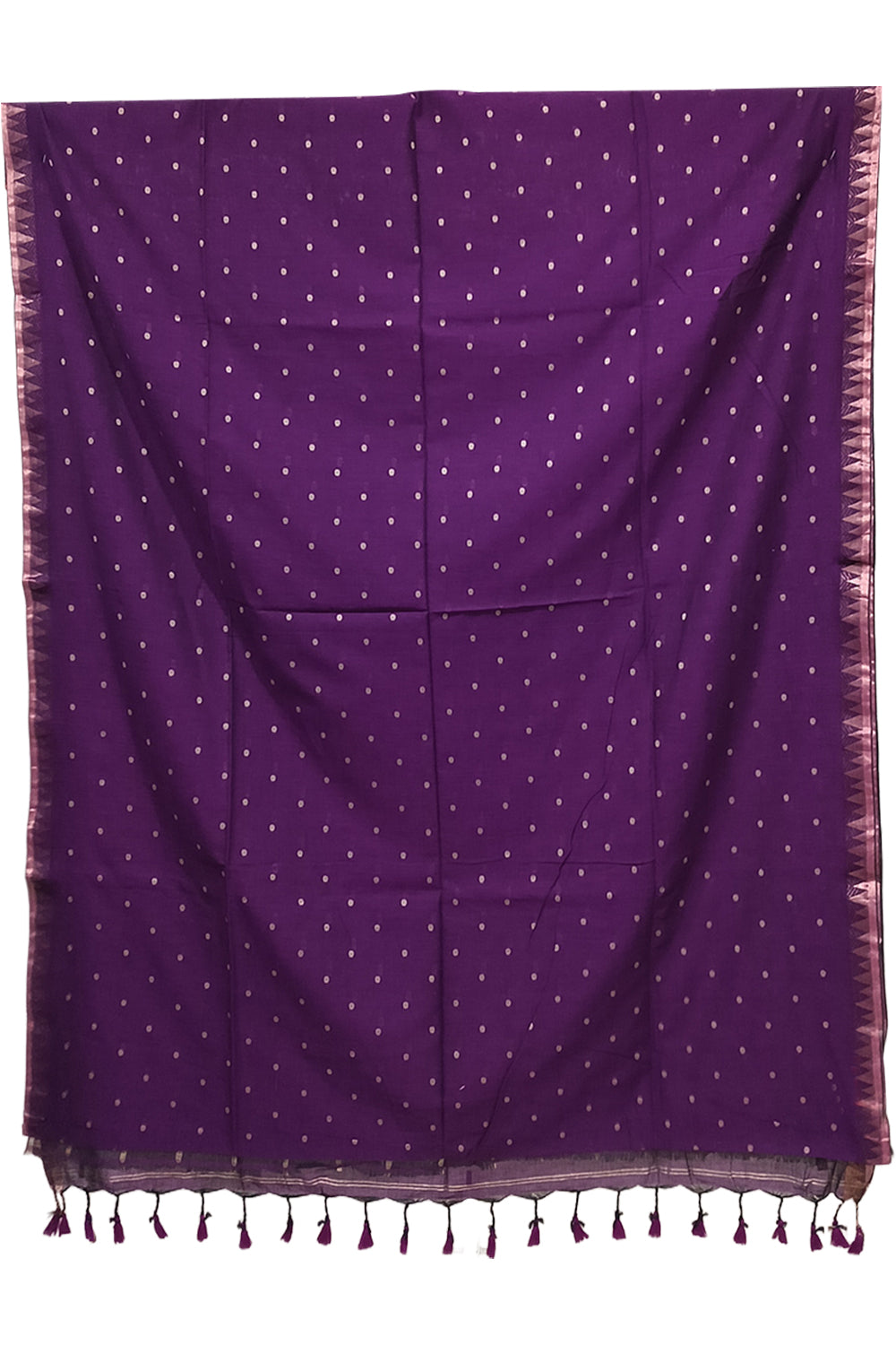 Naidu Hall Women's Purple Bengal Cotton Blend Jacquard Saree with Blouse | Lightweight Ethnic Wear Saree - R555