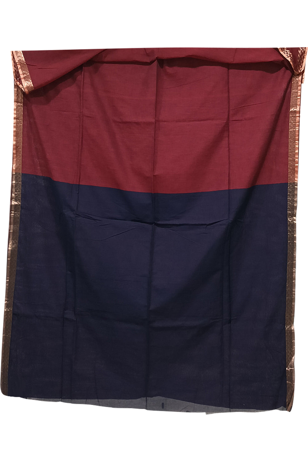 Naidu Hall Women's Maroon Bengal Cotton Blend Jacquard Saree with Blouse | Lightweight Ethnic Wear Saree - R558