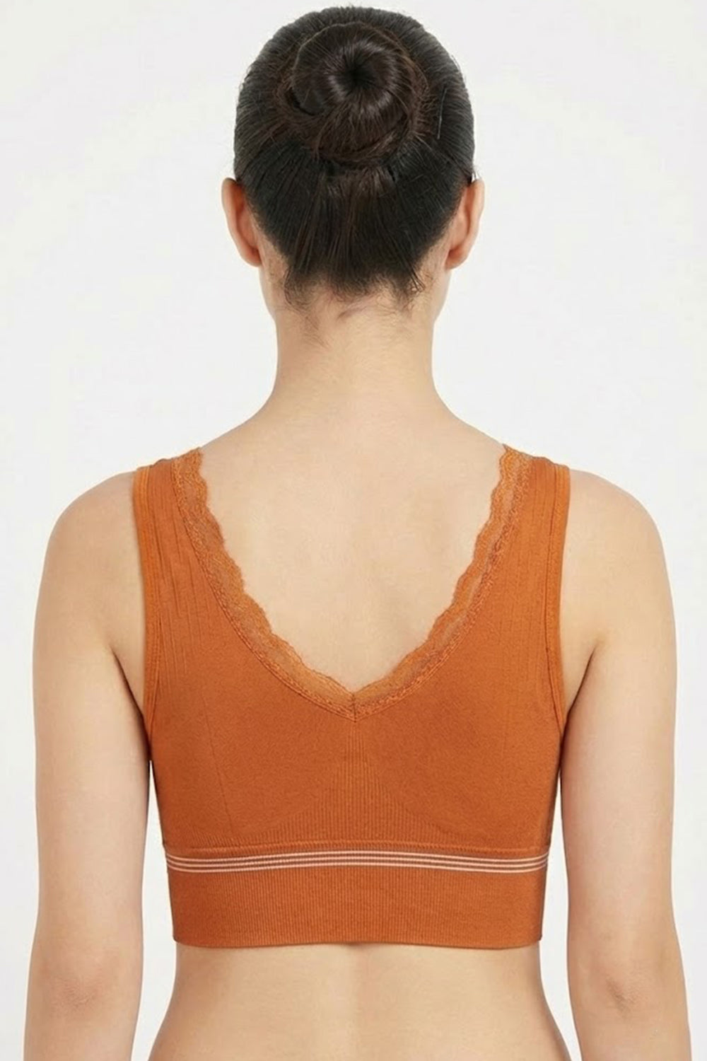 Teen Girls’ Full-Coverage Padded Sport Bra – Seamless, Sweat-Absorbent Crop-Slip Fit with High Waistband - 2041