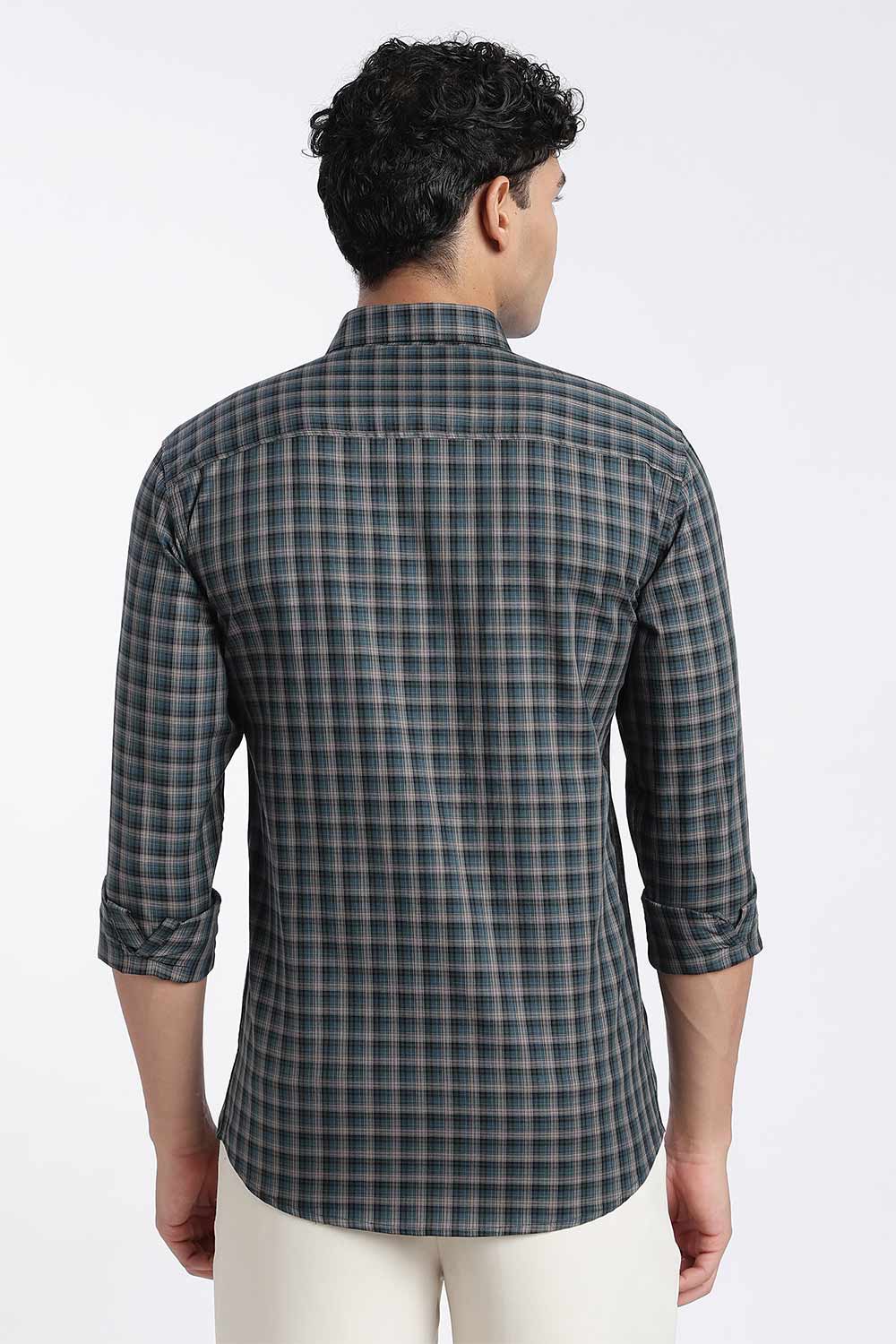 Enhance Men’s Cotton Check Shirt – Full Sleeve Casual Shirt with Button Placket & Pocket | Everyday Wear Shirt for Men - Blue1 - SH37