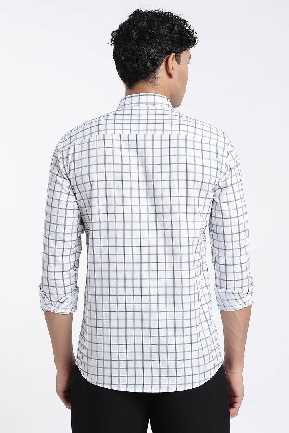 Enhance Men’s Cotton Check Shirt – Full Sleeve Casual Shirt with Button Placket & Pocket | Everyday Wear Shirt for Men - Blue - SH37