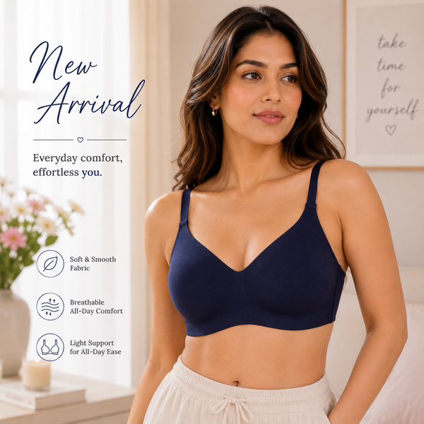 Intimacy Cotton Padded Bra for Women – 3/4 Coverage Non Wired Seamless T-Shirt Bra | Molded Cup Daily Wear Comfortable Bra for T-Shirts, Salwar & Tops - SS02