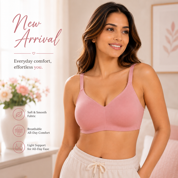 Intimacy Women’s Cotton T-Shirt Bra – Non-Wired Seamless Everyday Bra with 3/4 Coverage | Smooth Comfort Bra for Women - SS04
