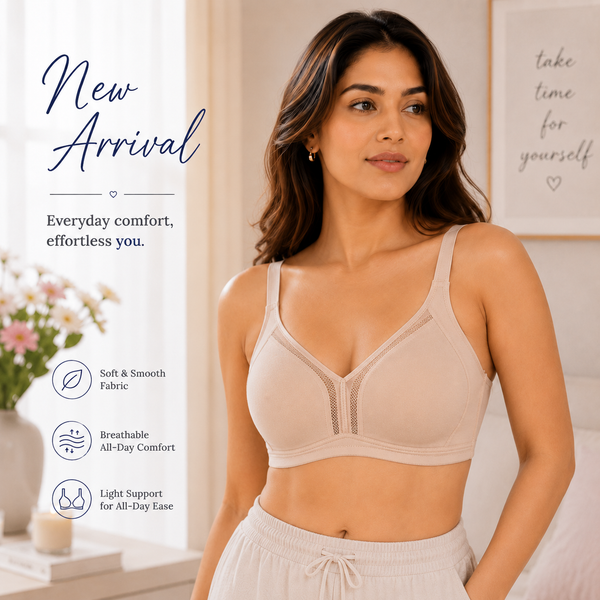 Intimacy Bra for Women | Non-Wired Non-Padded Full Coverage T-Shirt Bra | Seamless Moulded Bra for Women | Everyday Comfort Bra | Smooth Back Women's Lingerie | Medium & High Cup - SS05
