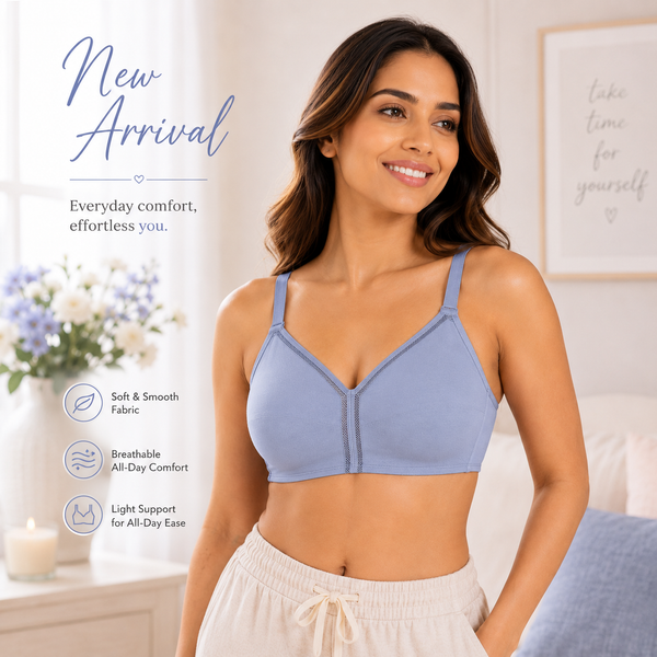 Intimacy Bra for Women – Non-Wired With Seam Everyday Bra with 3/4 Coverage, Smooth Back Support & All-Day Comfort - SS06