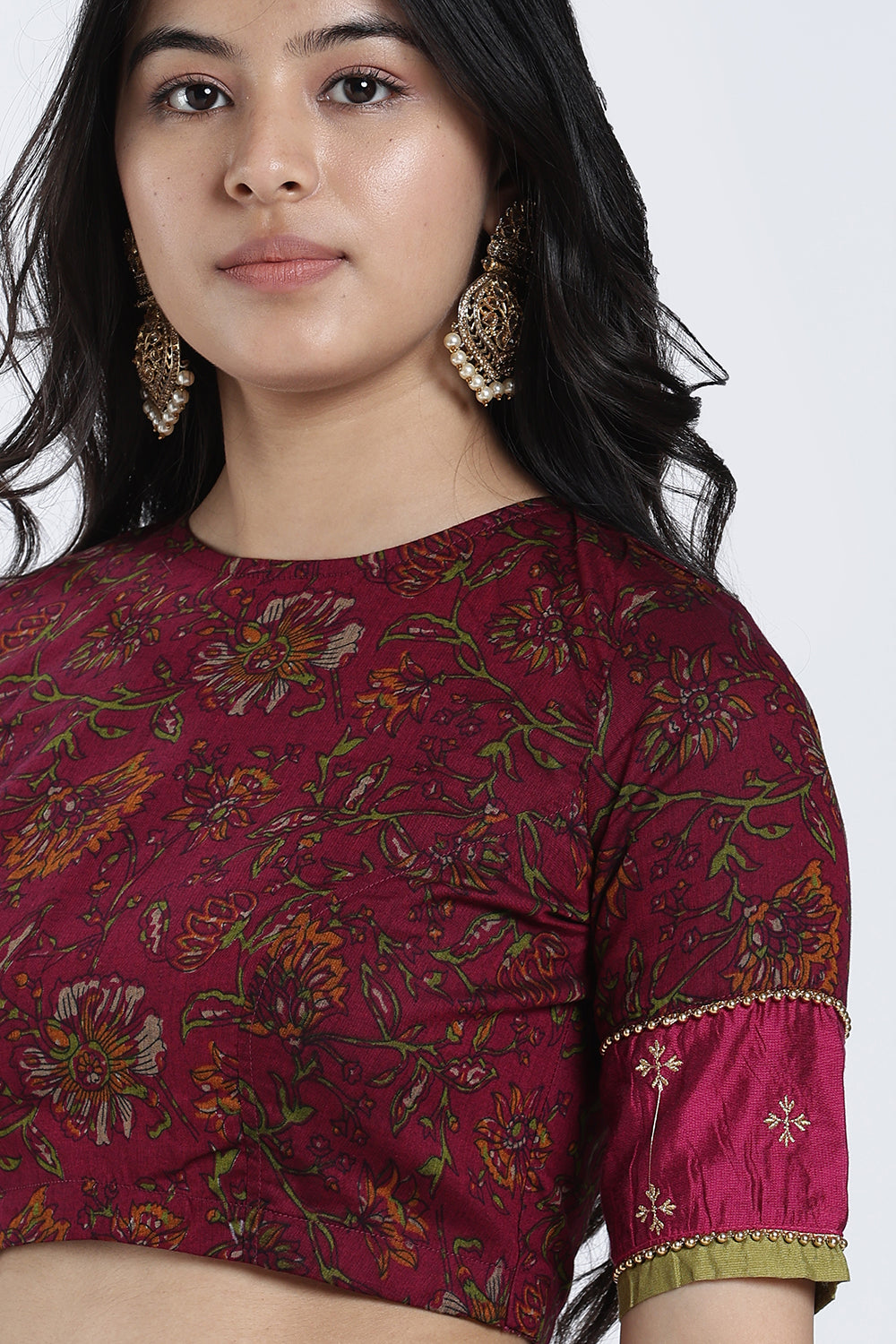 Mythri Women’s Lehenga Set – Cotton Blend Floral Printed Skirt & Top with Embroidery | Festive Wear Lehenga Choli - ST08
