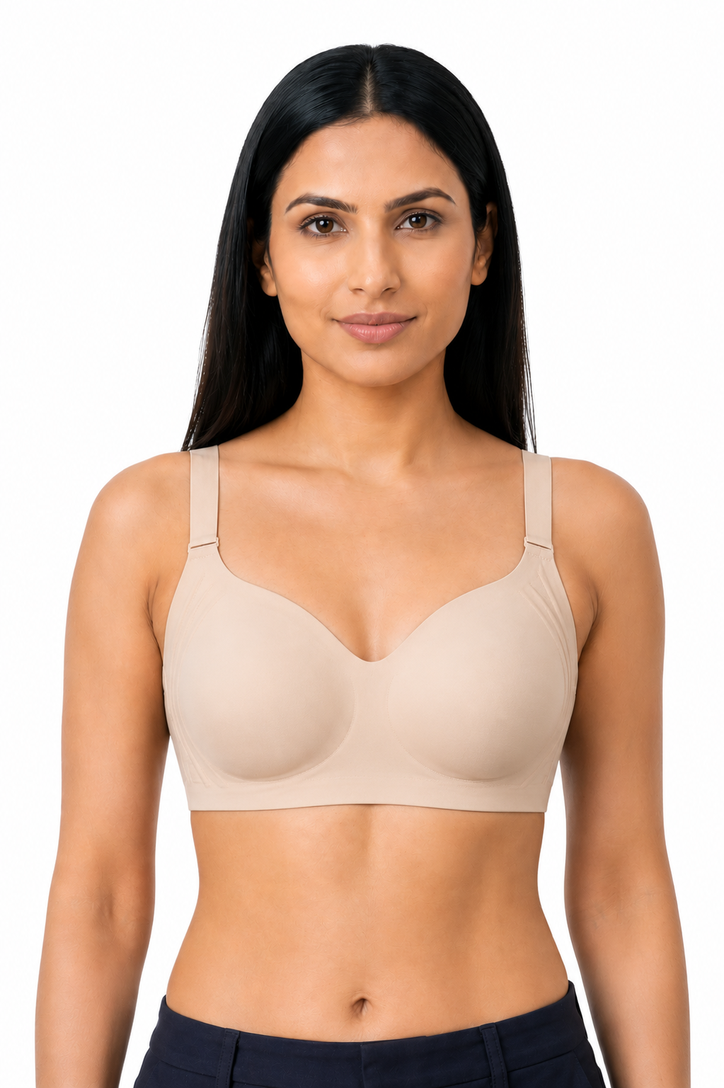 Women's Seamless Lightly Padded Full Coverage Plus Size Bra | Non-Wired Modal T-Shirt Bra with Broad Straps | Everyday Comfort Bra for Women - 807