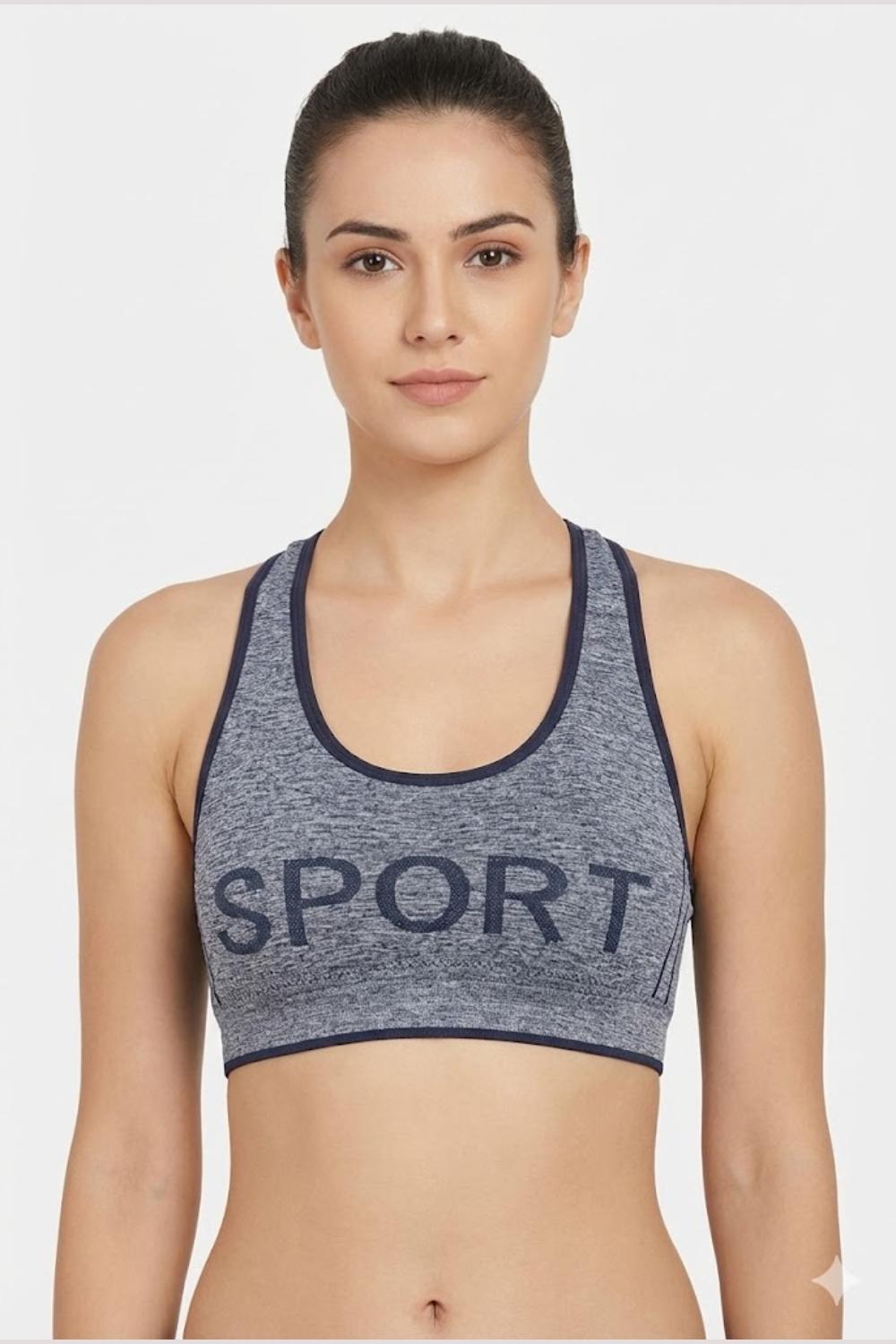 Teen Girls' Cotton-Blend Padded Sports Bra | Seamless, Removable Pads, Everyday Comfort Bra - 1537