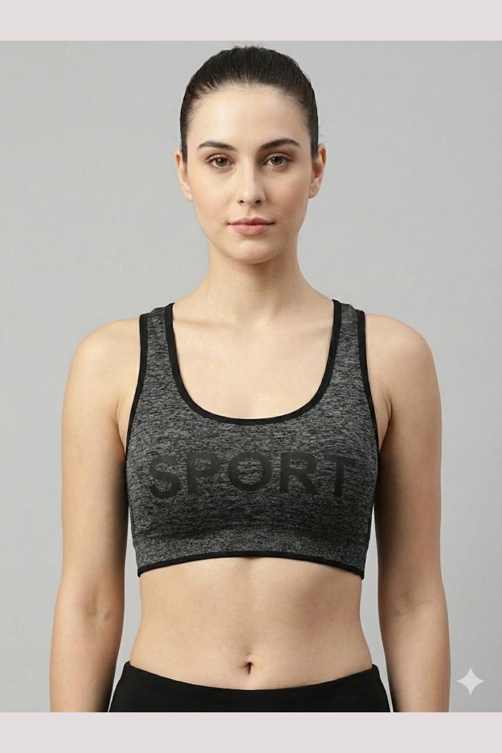 Teen Girls' Cotton-Blend Padded Sports Bra | Seamless, Removable Pads, Everyday Comfort Bra - 1537