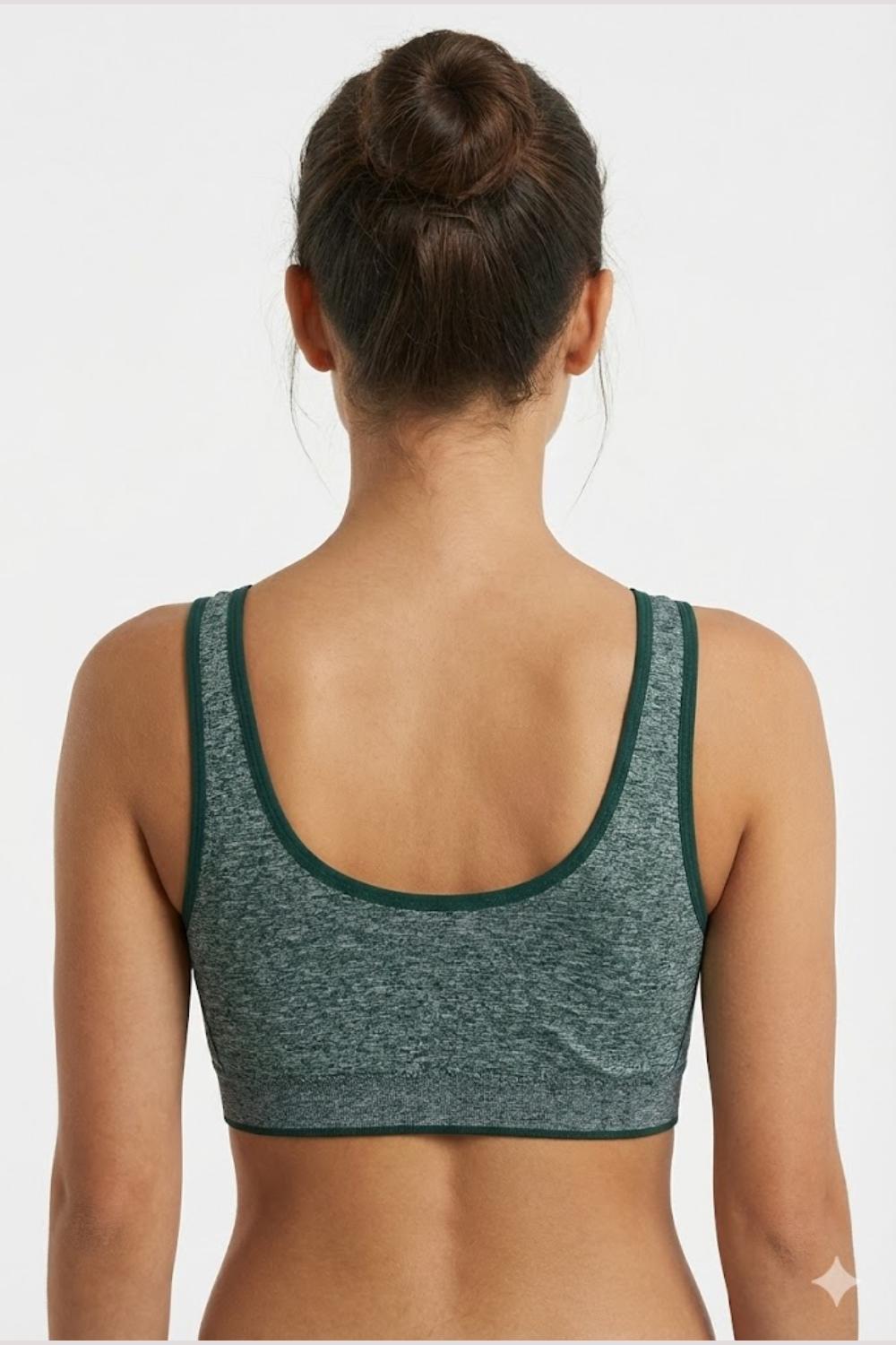 Teen Girls' Cotton-Blend Padded Sports Bra | Seamless, Removable Pads, Everyday Comfort Bra - 1537