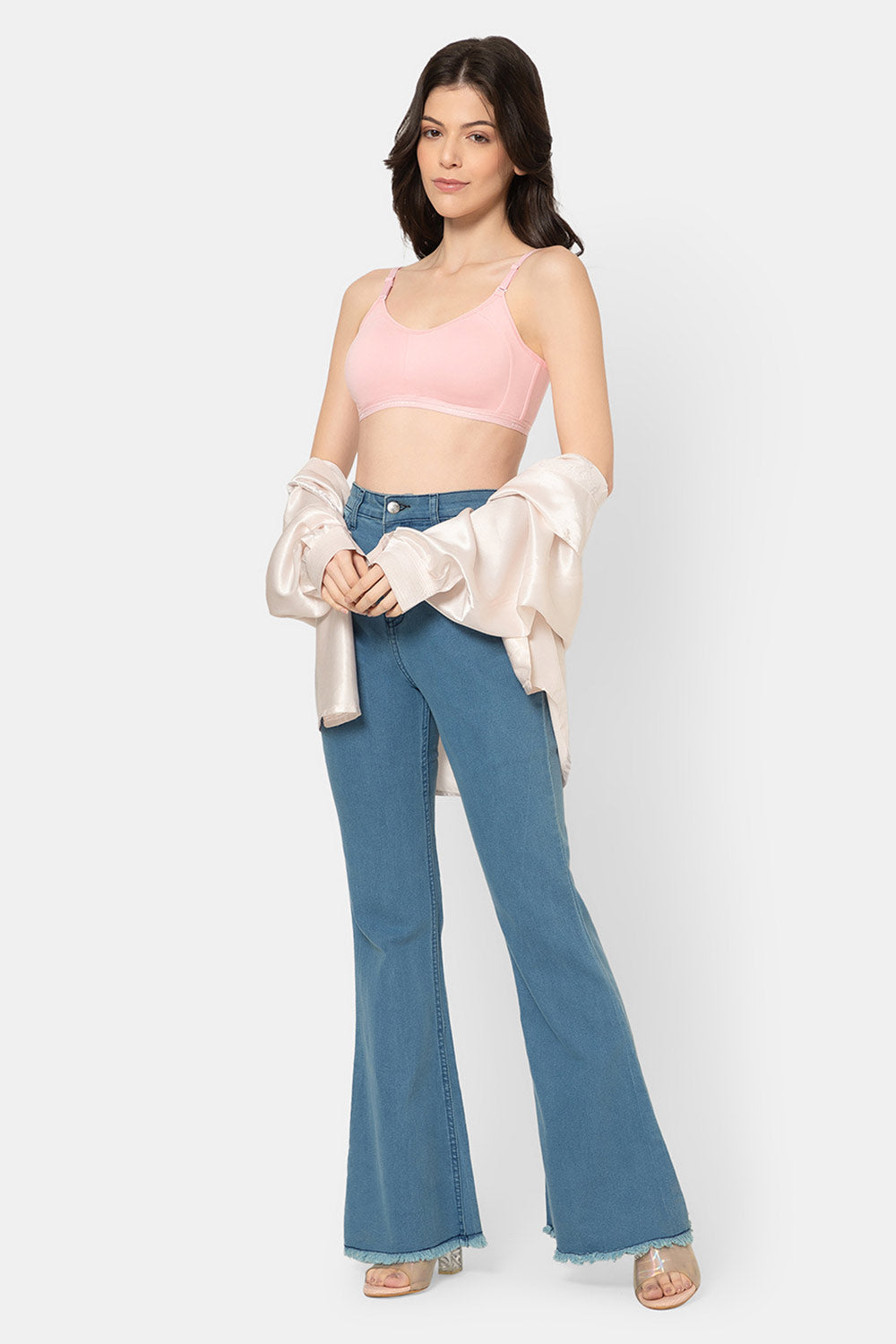 Teen Girls Cotton Blend Medium-Impact Sports Bra | Non-Wired, Seamless Beginner Bra -BB07