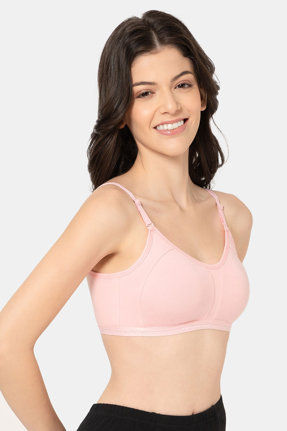 Teen Girls Cotton Blend Medium-Impact Sports Bra | Non-Wired, Seamless Beginner Bra -BB07