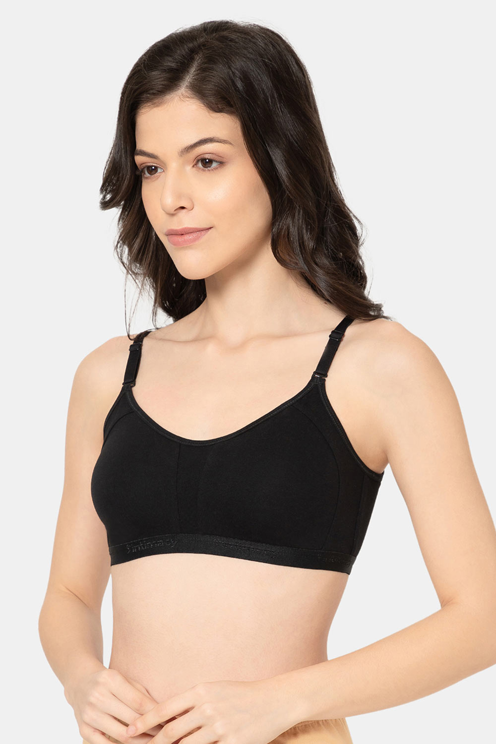 Teen Girls Cotton Blend Medium-Impact Sports Bra | Non-Wired, Seamless Beginner Bra -BB07