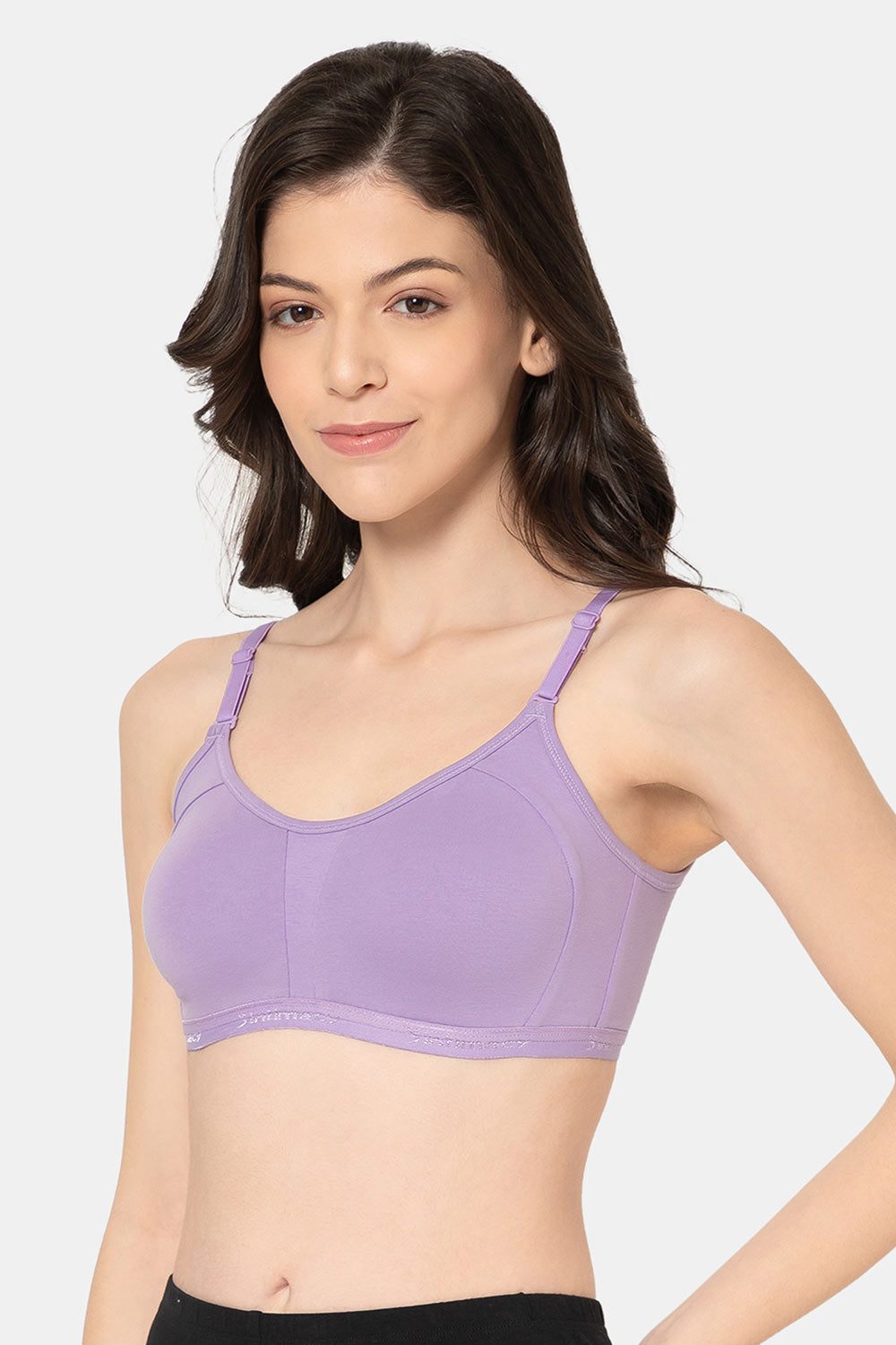 Teen Girls Cotton Blend Medium-Impact Sports Bra | Non-Wired, Seamless Beginner Bra -BB07