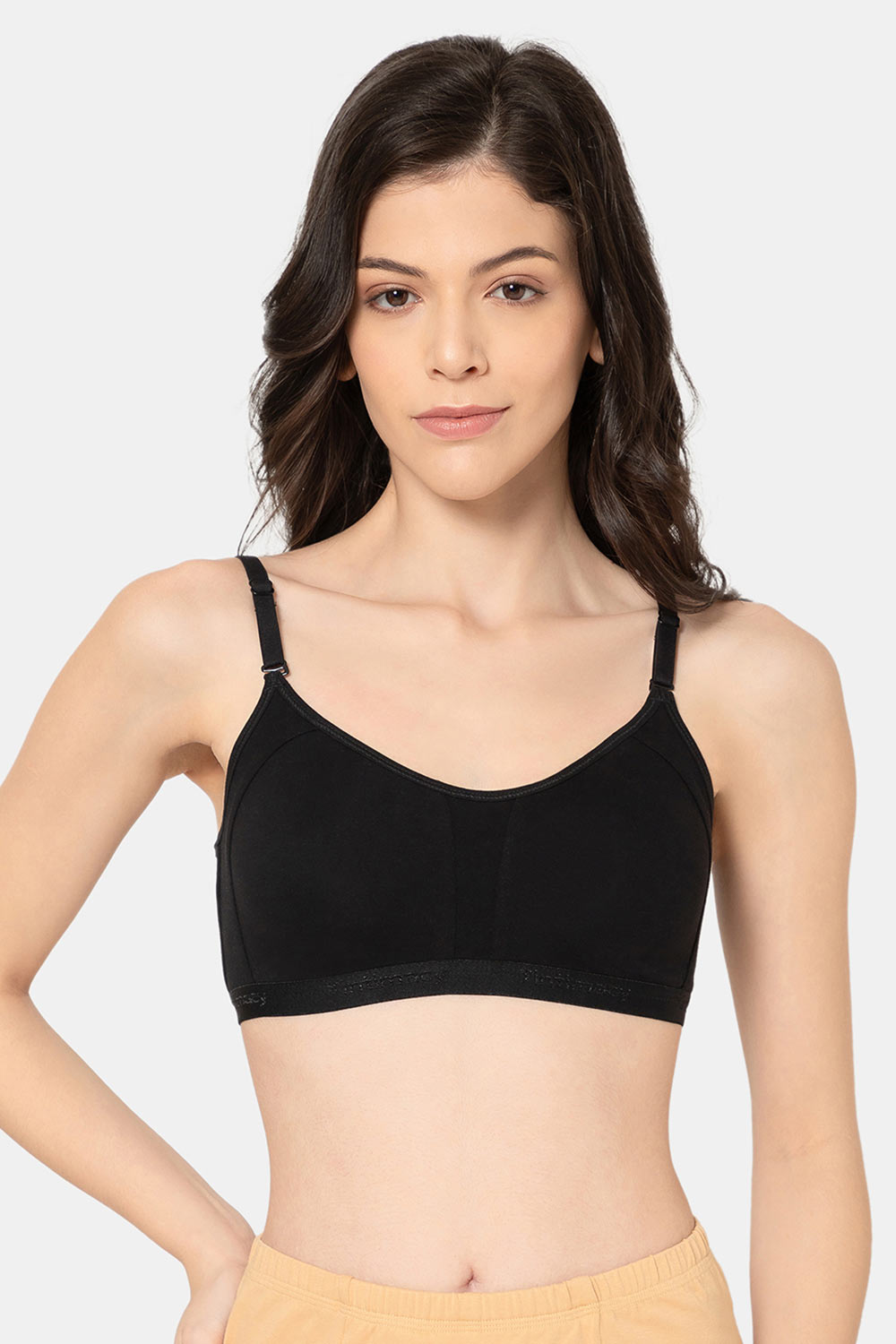 Teen Girls Cotton Blend Medium-Impact Sports Bra | Non-Wired, Seamless Beginner Bra -BB07