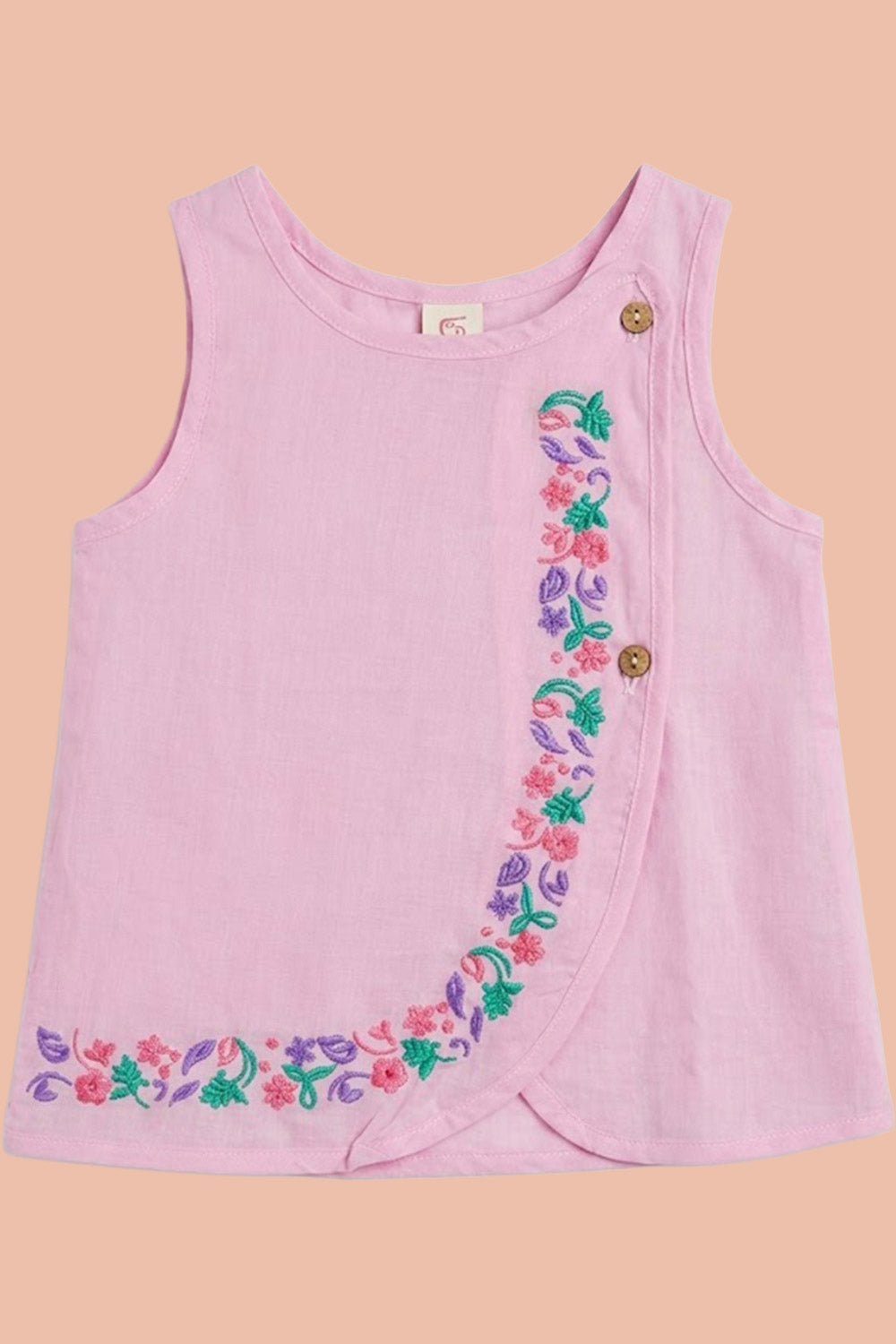 Oh Baby 100% Pure Cotton Everyday Comfort Baby Vest – Soft Breathable Infant Innerwear for Newborn Boys & Girls - Pink - VS11
