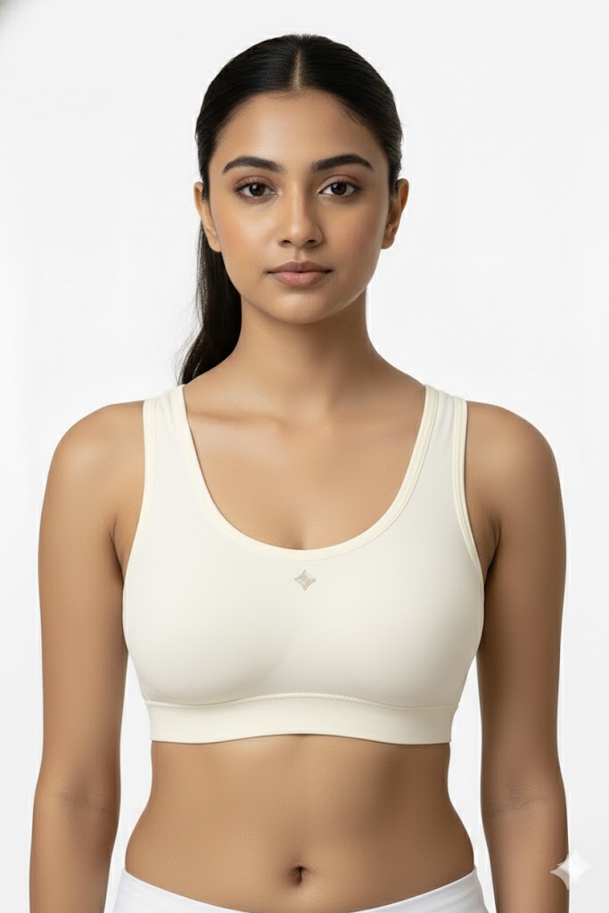 Seamless Modal Sports Bra for Teen Girls & Women – Non Wired Non Padded Beginner Training Bra | Sweat Absorbent Everyday Comfort Bra - 5689