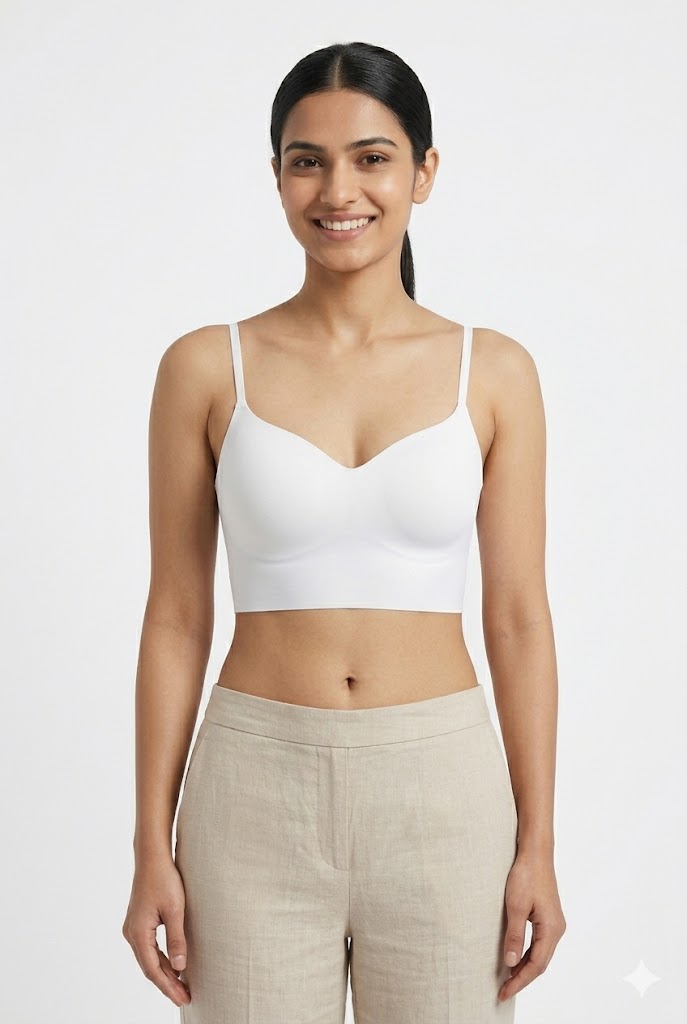 Seamless Crop Slip for Women & Teens – Padded Modal Full Coverage Slip with Adjustable Straps | Innerwear & Outerwear Crop Top - 558