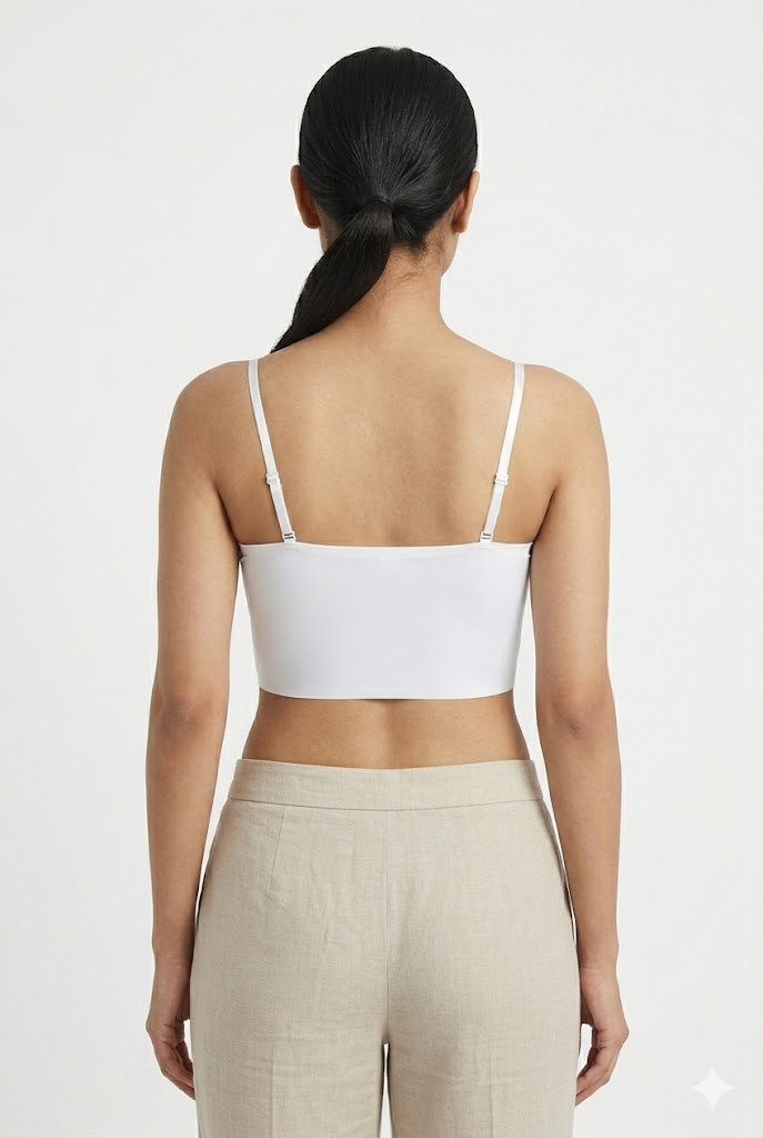 Seamless Crop Slip for Women & Teens – Padded Modal Full Coverage Slip with Adjustable Straps | Innerwear & Outerwear Crop Top - 558