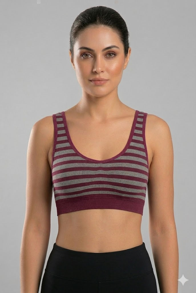 Seamless Modal Sports Bra for Teen Girls & Women – Non Wired Non Padded Beginner Training Bra | Sweat Absorbent Everyday Comfort Bra - S001