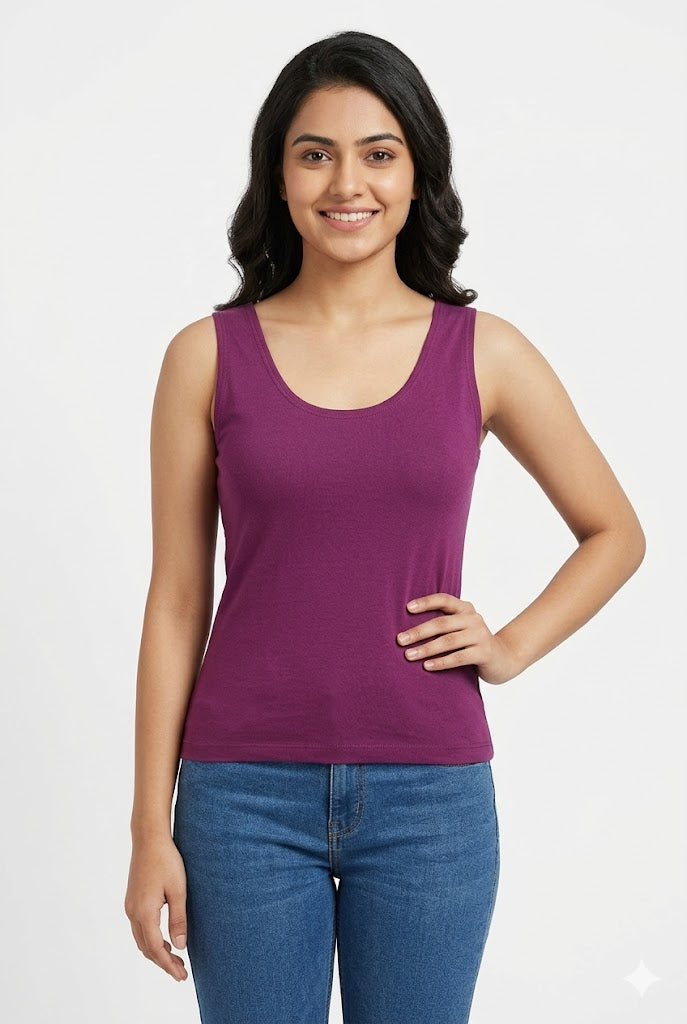 Seamless Cotton Blend Tank Top Bra for Teen Girls & Women – Non Wired Non Padded Innerwear | Sweat Absorbent Everyday Comfort Tank Top - CTBD