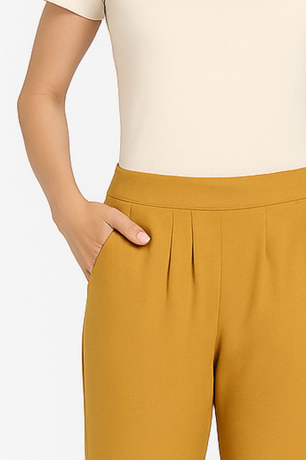 Women’s Straight Lycra Plain Pants | Stretchable Western Wear Trouser - LCPT