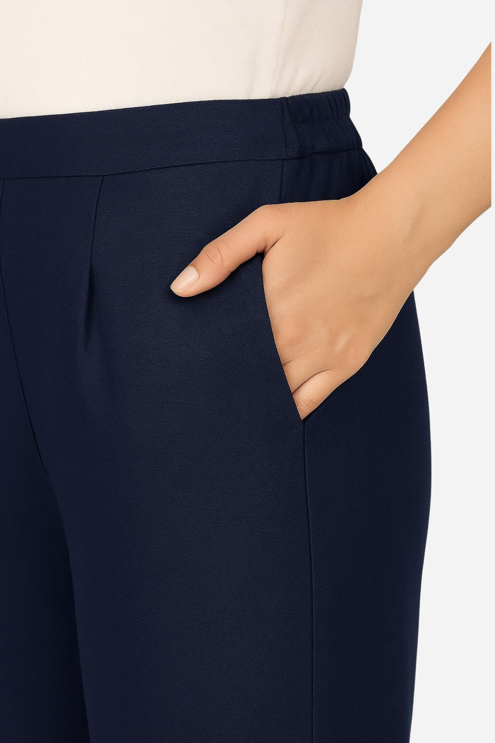 Women’s Straight Lycra Plain Pants | Stretchable Western Wear Trouser - LCPT