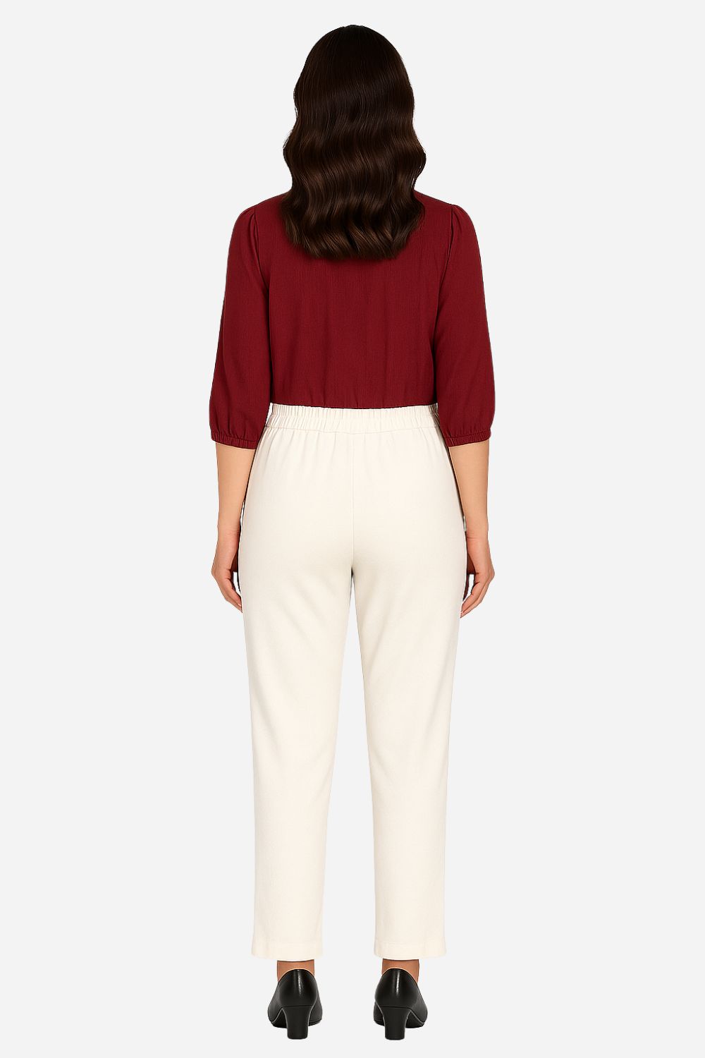 Women’s Straight Lycra Plain Pants | Stretchable Western Wear Trouser - LCPT