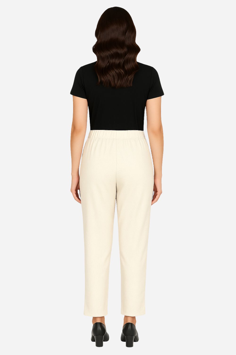 Women’s Straight Lycra Plain Pants | Stretchable Western Wear Trouser - LCPT