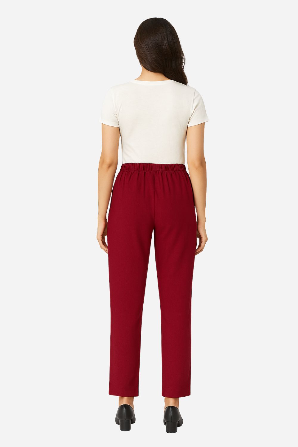 Women’s Straight Lycra Plain Pants | Stretchable Western Wear Trouser - LCPT