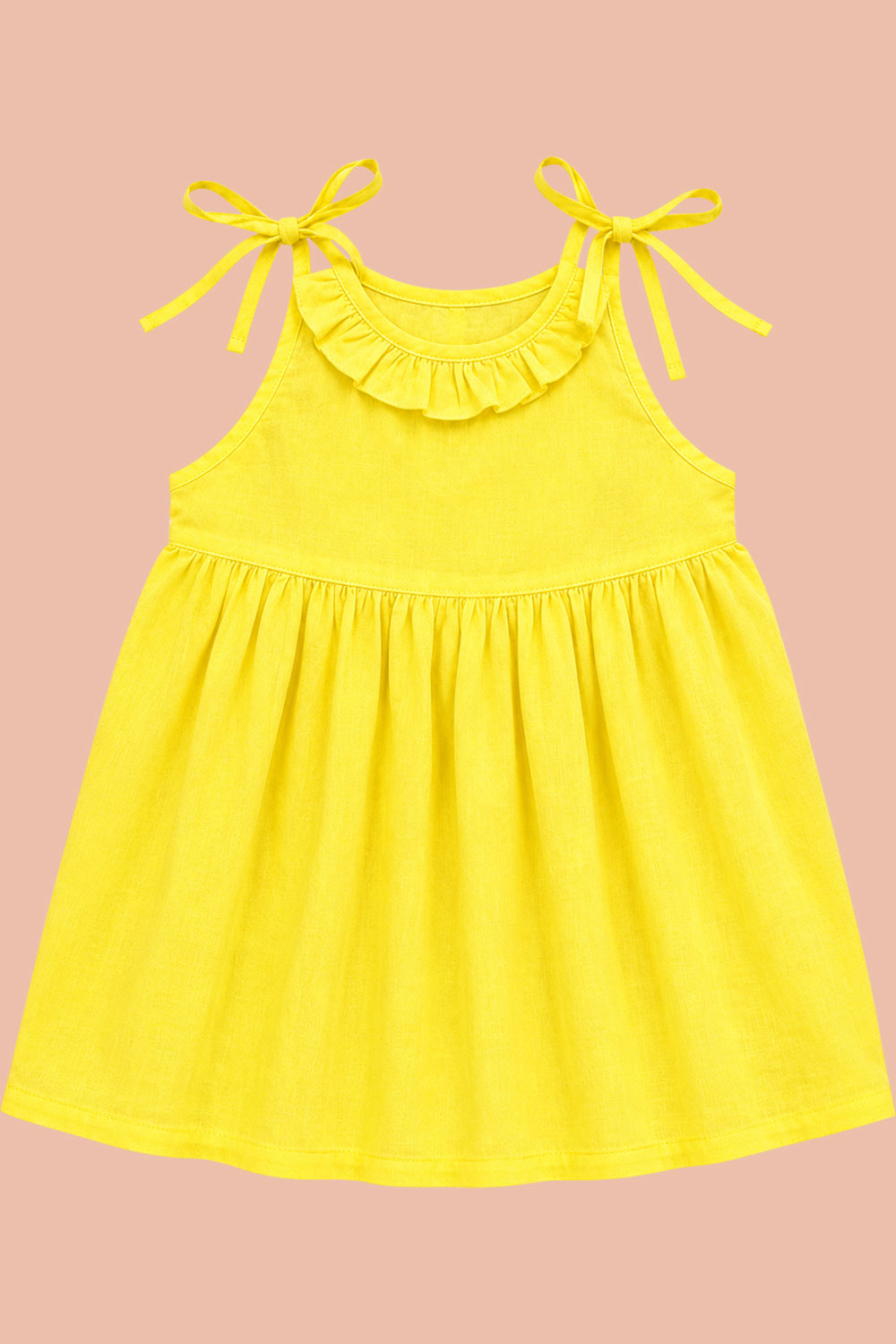 Oh Baby 100% Pure Cotton Everyday Comfort Baby Vest – Soft Breathable Infant Innerwear for Newborn Boys & Girls - Yellow - FR07