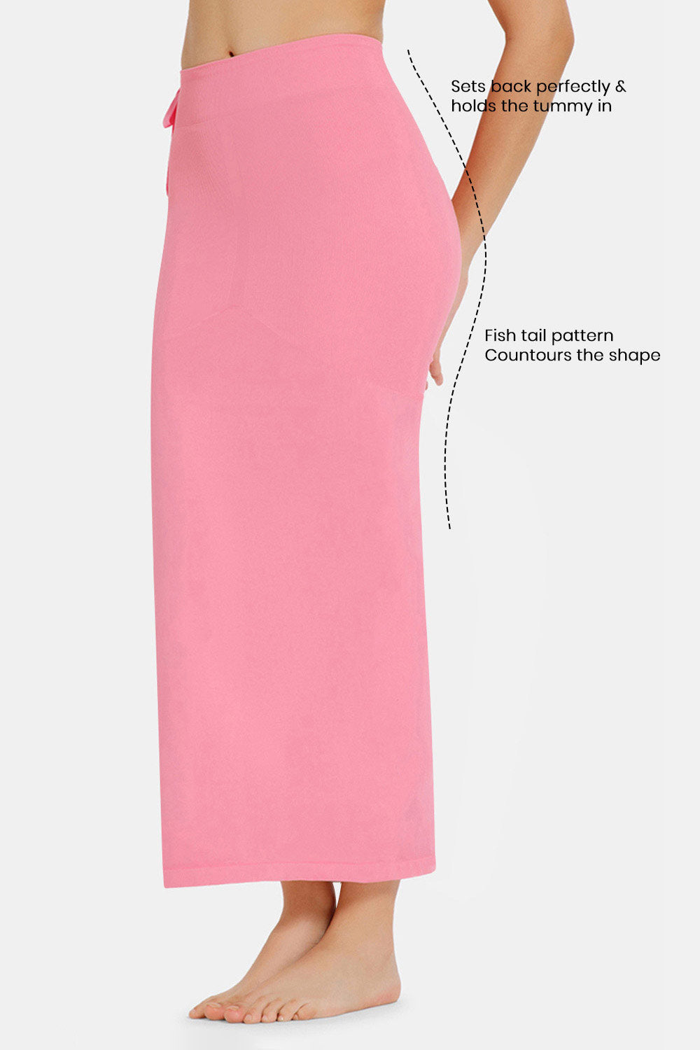 Intimacy Seamless Sweat Absorbent Mermaid Saree Shapewear - Pink - SW02