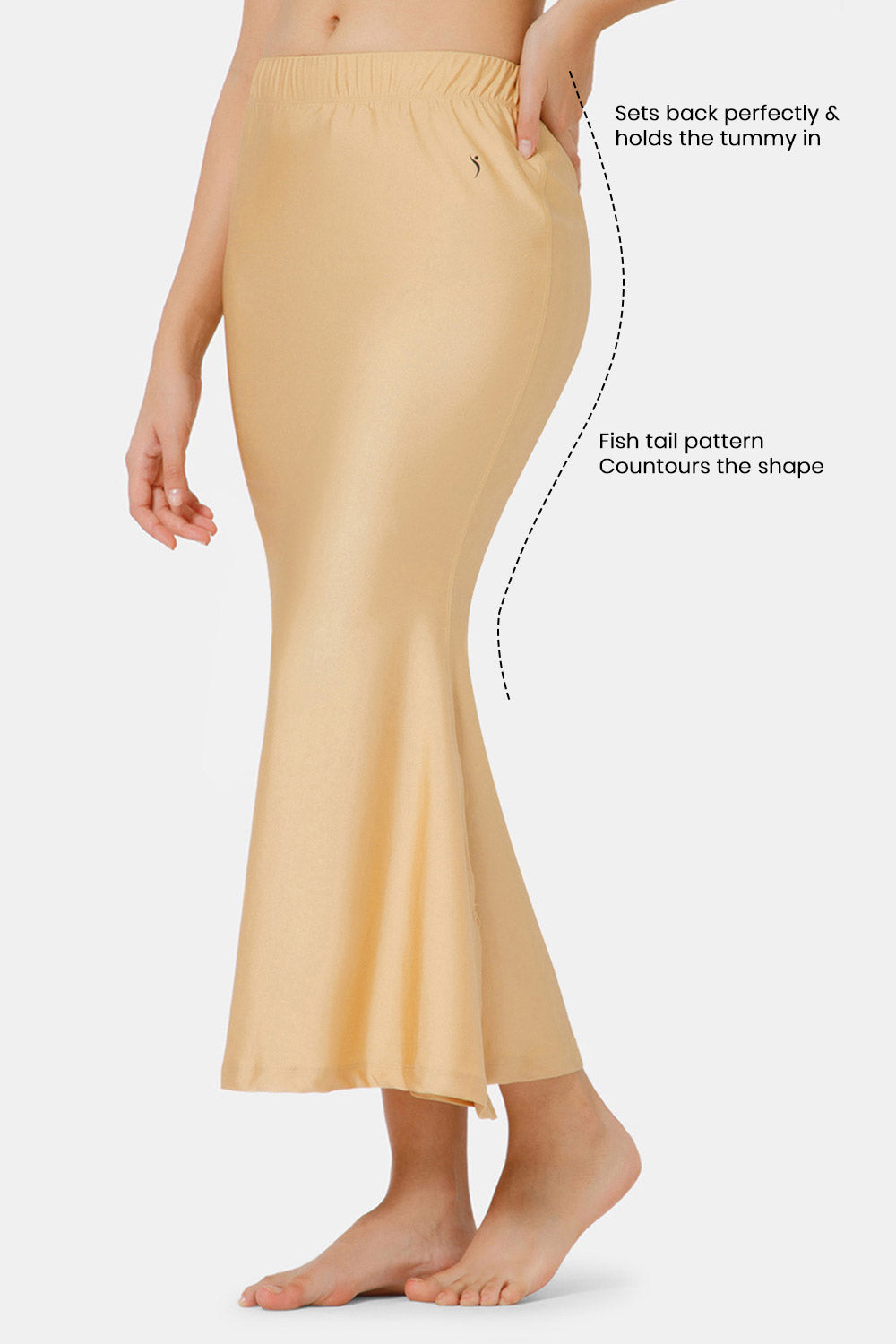 Intimacy Seamless Sweat Absorbent Mermaid Saree Shimmer Shapewear - Gold - SW03