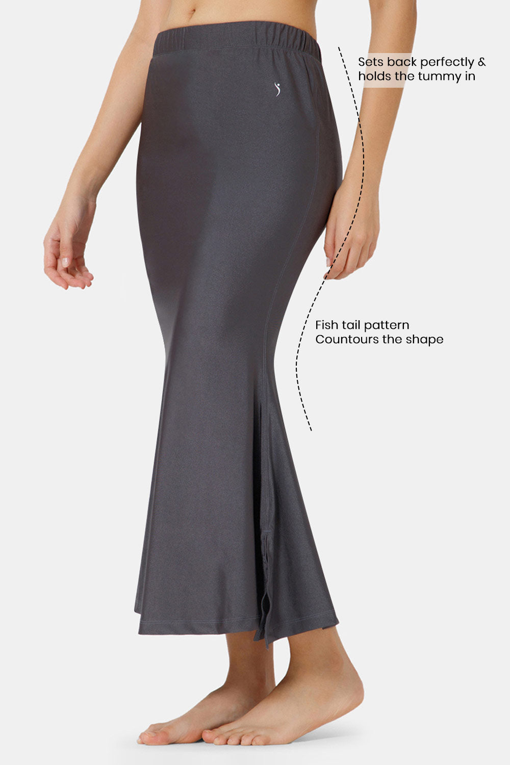 Grey Saree Shape Wear, Saree Petticoat, stretchable Shapewear