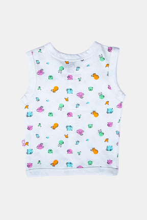 Oh Baby Bubble Print V- Neck Sleeveless - SL01 Size   0m-3m Color Off White